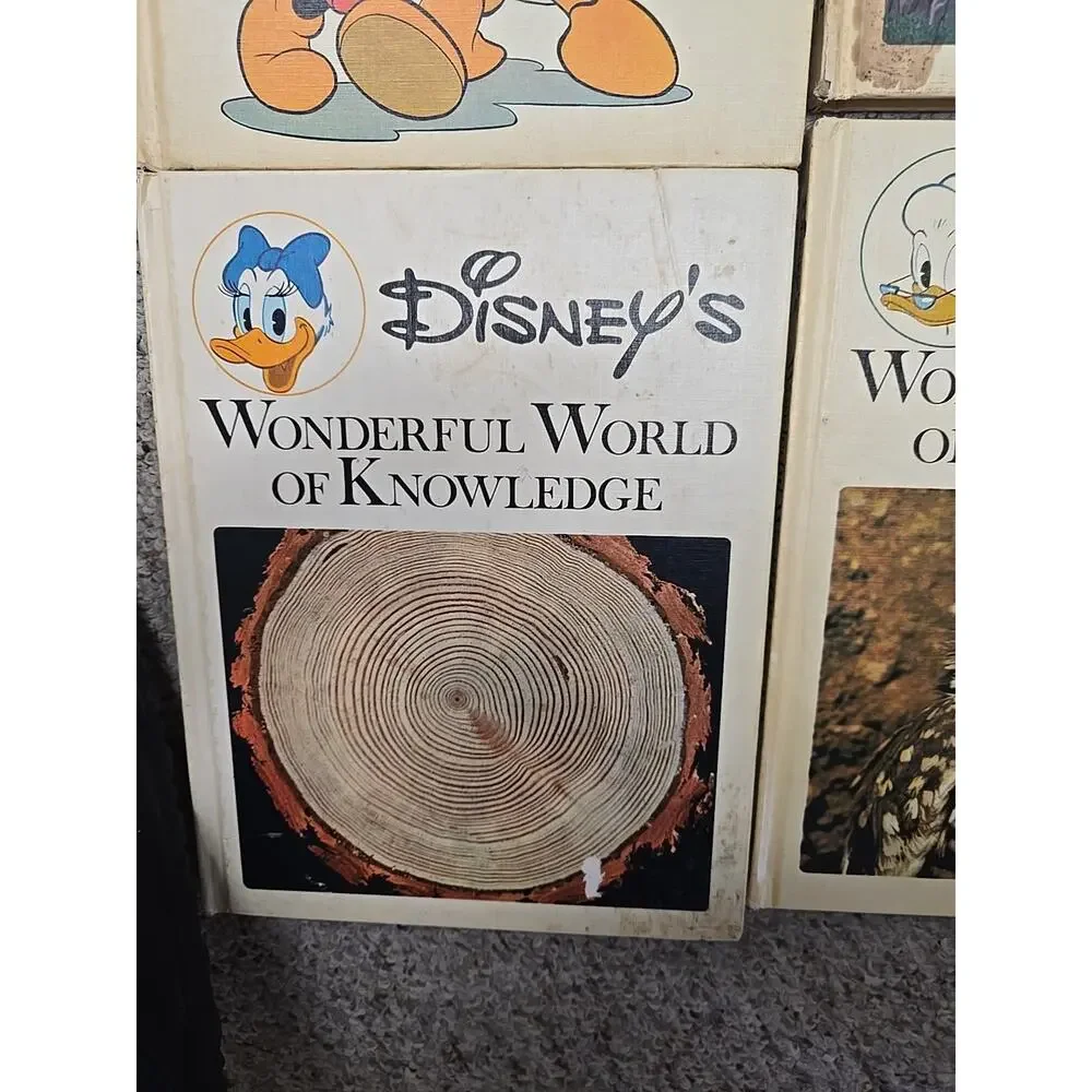 Lot of 4 Vintage 1971 Disney's Wonderful World of Knowledge Hardcover Kids Books